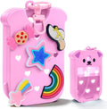 Mity rain Hand Sanitizer Spray Case Compatible With Touchland, Cute Silicone Hand Sanitizer Holder Keychain with 4 Charms, Portable Refillable Sanitizer Accessory, Gift for Women And Teens