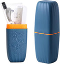 Travel Toothbrush Cup Case,Toothbrush Holder with Cover Travel Toothbrush Containers Portable Toothpaste Storage Toothbrush Case and Carrier for Camping School Business Trip Bathroom (Dark blue)