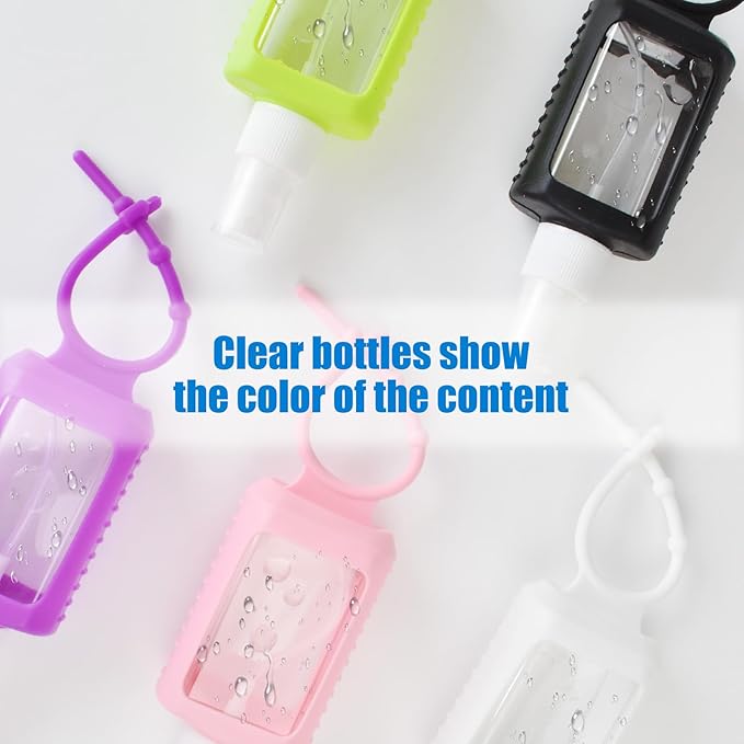 5 Pack Hand Sanitizer Travel Size Holder 60ml Travel Keychain Empty Bottles Refillable Containers for Kids and Adult