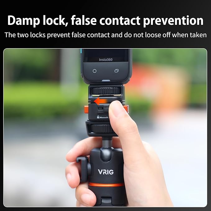 VRIG Claw Mini Quick Release Plate Tripod QR Camera Mount Adapter, Quick Setup Kit with 1/4'' Screw, for Quick Switching Between Action Cameras and Tripods/Monopods/Handles