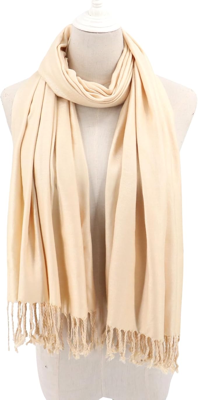 Soft Silky Pashmina Shawl Wraps Solid Colors Scarf for Wedding Evening Dresses