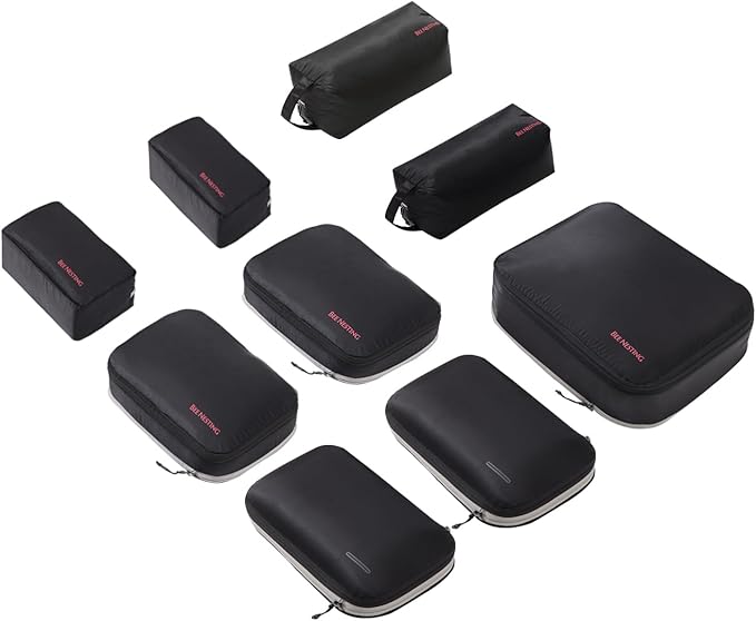 Compression Packing Cubes for Travel-Expandable Luggage Organizers, Water-Resistant Compressible Packing Bags with Clean/Dirty Separation for Carry-on Suitcase & Backpack