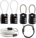 TSA Locks, Digit Combination Padlocks and Steel Cable Combination Travel Security Lock for Baggage, Suit Case, Gym, Bike Locks (TSA Luggage Locks-4)