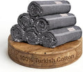 Goqan Turkish Beach Towels Oversized 6 Pack 39x71, Large Beach Blankets, 100% Cotton Sand Free, Quick Dry Towel Set, Pool Essentials for Family on Airplane, Travel, Beach Bag, Lightweight -Black