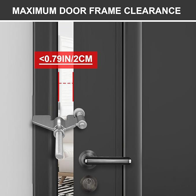 AceMining Upgraded Portable Door Lock Home Security Door Locker Privacy Perfect for Traveling Hotel Home Apartment College and Travel Lockdown Locks for Additional Safety, Silver