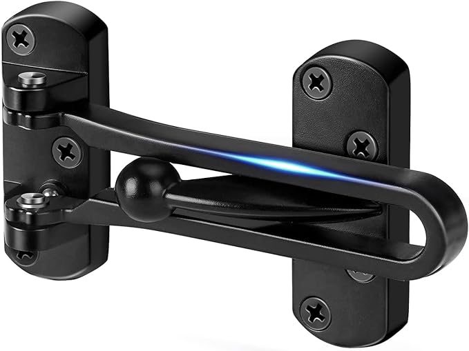 Swing Bar Door Lock Latch - Door Security Sliding Bars for Home Hotel Child Proof Safety Locks Reinforcement Door Stopper Door Guard for Indoor and Front Gate Thicken Solid Aluminium 1Pack