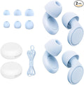 Jayine 2 Pairs Ear Plugs for Sleeping, Soft Full Silicone Ear Plugs for Noise Reduction 25dB, Reusable Hearing Protection Earplugs for Concert, Focus, Travel, 8 Ear Tips in S/M/L - Blue