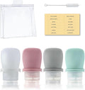 Silicone Travel Bottles Set for Toiletries, Leak Proof Refillable Squeezable Containers, Travel Containers 38ml（1.3oz） for Shampoo Conditioner Lotion Liquids, with Storage Bag Tag