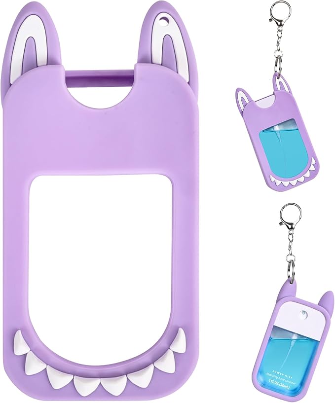 Silicone Case Compatible with TOUCHLAND 30ml/1oz Hand Sanitizer Spray, Vibrant Colors, Cute Style (Purple)