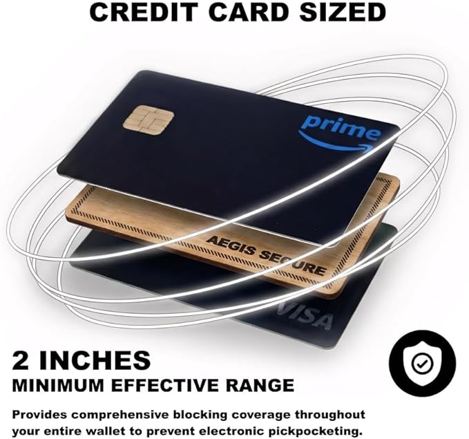 RFID Blocking Card – Active NFC Contactless Credit & Debit Card Protector, Anti-Theft RFID Blocker for Entire Wallet, ID & Passport Protection, Premium Slim Card Fits Wallet & Purse (Wood)
