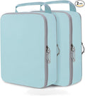 Large Compression Packing Cubes for Travel, 2 Set Compression Bags Travel Cubes for Packing Suitcase Luggage Organizer, Blue