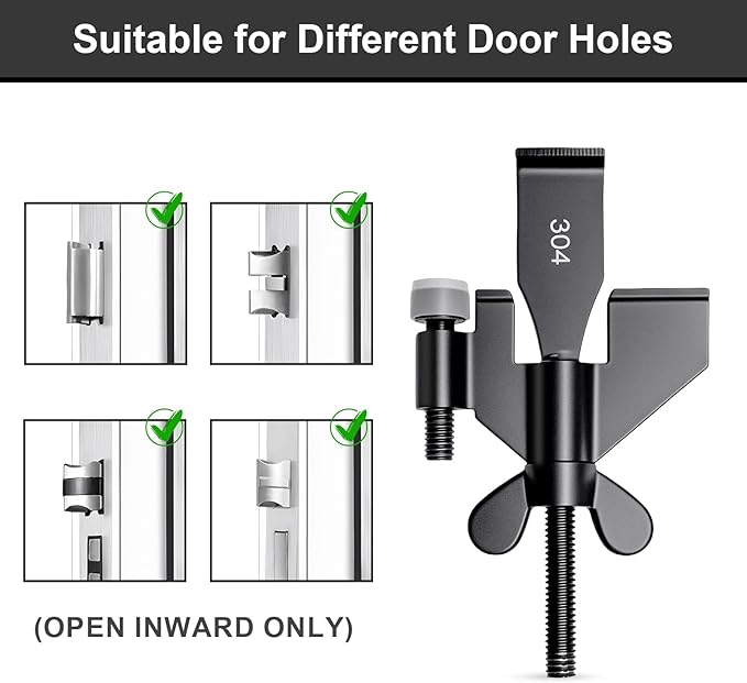 AceMining Upgraded Portable Door Lock Home Security Door Locker Privacy Perfect for Traveling Hotel Home Apartment College and Travel Lockdown Locks for Additional Safety, Black