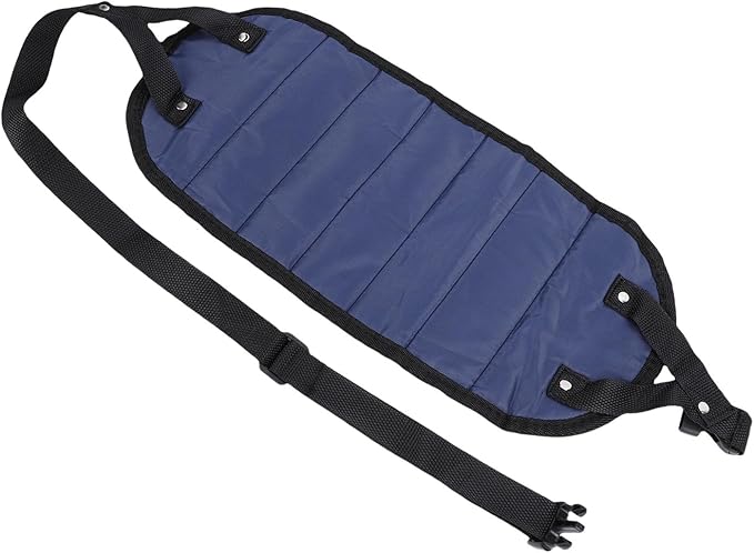Foot Hammock, Breathable Mesh Travel Footrest for Airplane Office Home, with Anti Tip Structure, Lightweight Portable Design (Dark Blue)