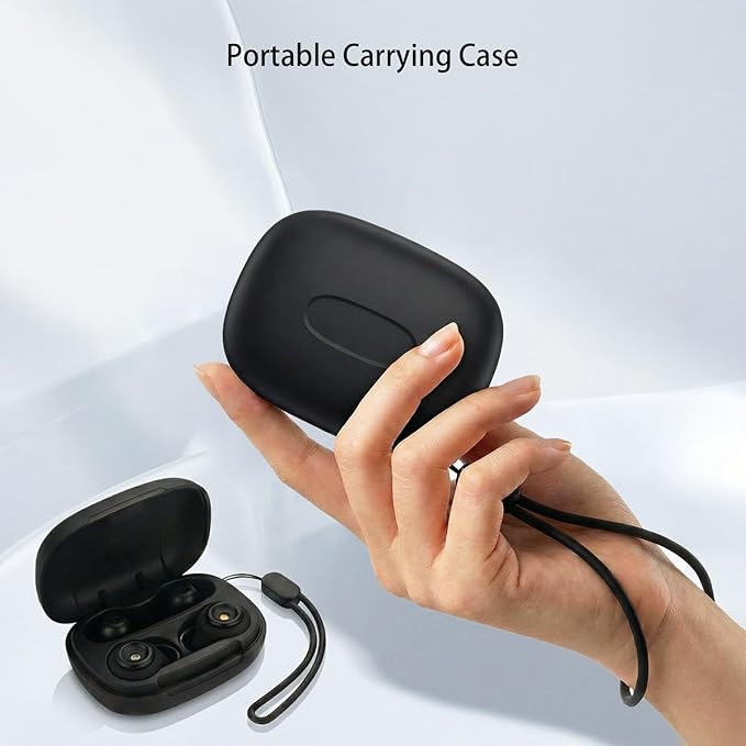 50dB Noise-Reducing Earplugs for Sleep, Focus, Travel, Work and Concerts, Washable and Reusable Silicone Ear Plugs for Hearing Protection, 5 Pairs of Ear Tips & Carrying Case(Black)