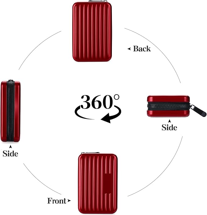 Credit Cards Holder for Women RFID Blocking Aluminum Zipper Wallet Business Card Case Metal ID Case for Men