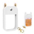 AIERSA Hand Sanitizer Spray Case Compatible with Touchland,Rabbit Ears Design Silicone Hand Sanitizer Case Holder with Keychain for Touch Land Mist Case 1FL. OZ (White)