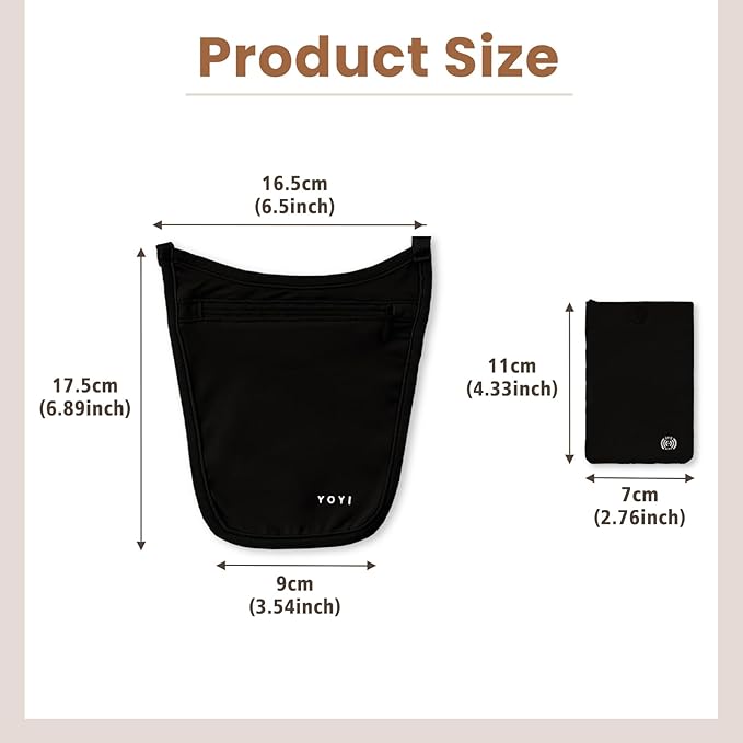 Crossbody Money Belt with Detachable Cardholder, Hidden Travel wallet for Money & Passport - Lightweight, Secure, and Invisible Design for Travel