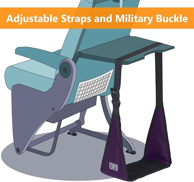 Airplane Footrest with No Feet Clashing Support Design, Portable Travel Foot Hammock to Relax Your Foot, Memory Foam Plane Foot Rest to Relieve Feet Soreness - Long Flights Essentials