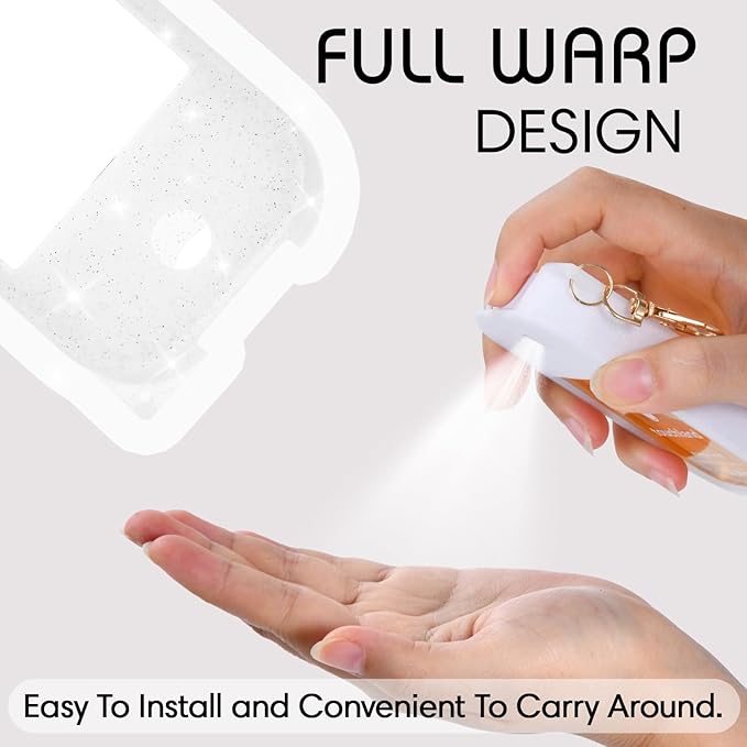 Silicone Case Compatible with Touchland Hand Sanitizer Spray, Protective Case for Spray 1FL. OZ (Sparkling White(1PCS))