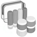 Mrsdry Travel Size Toiletries 8 Pack, TSA Approved 3oz Silicone Squeeze Bottles & Cream Jars with Clear Travel Bag