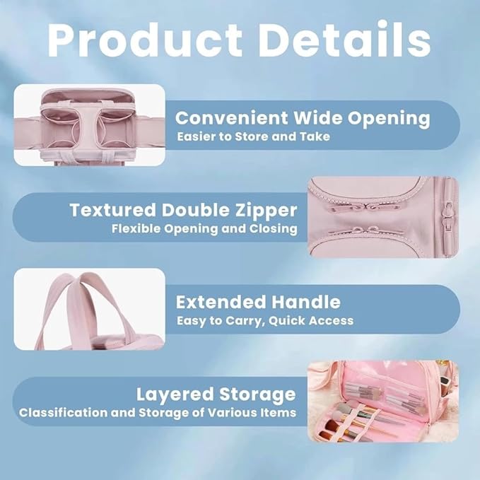 Toiletry Bag,Lightweight Travel Bag for Man and Women, Puffy Cosmetic Makeup Bag Organizer with Handle for Accessories,Essentials, Toiletries, Travel Small Bag (57hei)