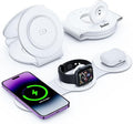 Hicober 3 in 1 Wireless Charging Station for iPhone 15, Magnetic Foldable Travel Charger Station Stand 18W for iPhone Air 17 16 15 14 13 12 Pro/Max/Plus/Apple Watch All Series & Airpods