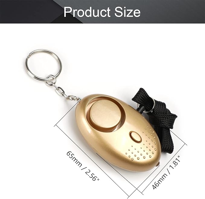 Othmro 3 Pack 120DB Personal Alarm with LED Lights, Emergency Safety Alarm for Women, Men, Children, Elderly Gold