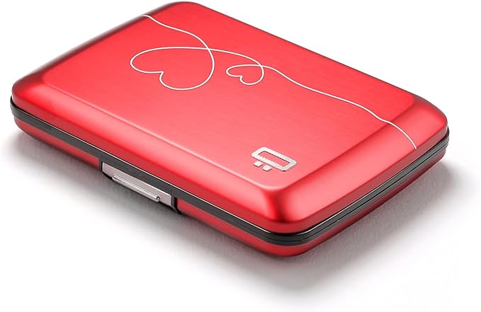 ÖGON -DESIGNS- Aluminum card holder with metal lock, RFID protection against fraud and demagnetization, compact wallet, Smart Case OSLO model