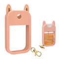 AIERSA Hand Sanitizer Spray Case Compatible with Touchland,Rabbit Ears Design Silicone Hand Sanitizer Case Holder with Keychain for Touch Land Mist Case 1FL. OZ (Blush Beige)