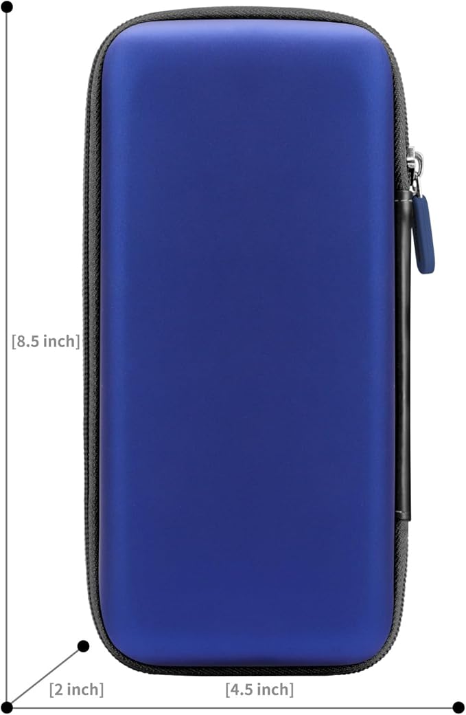 iMangoo Travel Essential Electronics Organizer Pouch Charger Case, Shockproof Dual Zipper Power Bank Cables Tech Accessories Purse, Men & Women Travel Must Have Storage Bag, 8.5x4.5x2 inch Dark Blue