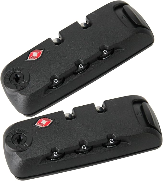 2-Pack TSA Locks for Luggage, Luggage Locks TSA Approved, Small Travel Combination Lock for Luggage Bag Backpack Baggage Suitcase, Black EA345W