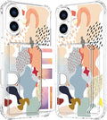 Compatible with iPhone 16 Plus Case Card Holder for Women Cute Design,Wallet Phone Cases Transparent Cool Kawaii Protective (Clear Abstract Art)