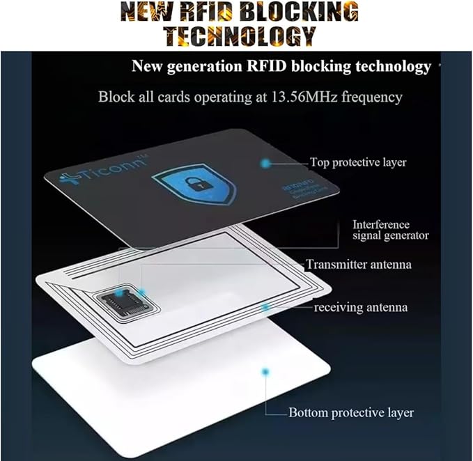 BUISAMG RFID Blocking Card, Credit card protector, One Card Protects Entire Wallet Purse, RFID/NFC Contactless Bank Card Protector, ID ATM Guard Card Blocker, Contains usb data blocker. 8-Pack