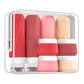 Mrsdry Travel Size Toiletries 8 Pack, TSA Approved 3oz/1oz Silicone Refillable Containers with Clear Travel Bag