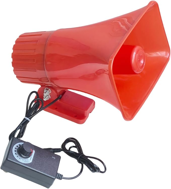 Outdoor Alarm Security Siren, AC110V Red Safety Horn for Public Emergency Alarms with Adjustable Volume,Long Range, 120 Decibels, Remotely Activate with Wi-Fi Socket (Sold Separately)
