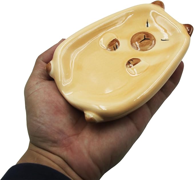 Ceramic Soap Dish, Capybara Shape Soap Holder, Sponge Holder, for Shower,Bathroom,Kitchen Sink Organizer