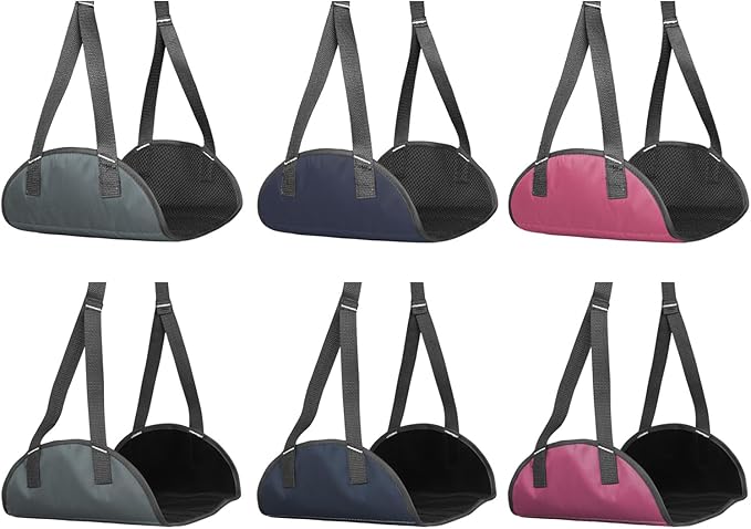 Compact Foldable Foot Rest for Travelers Airplanes Train Use Breathable Mesh Support Portable Design Quick Installation Portable Foot Hammock for Travel