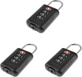 3Pcs TSA Approved Luggage Locks 3 Digit Travel Combination Portable Small Padlocks Stainless Steel TSA Accepted Toolbox Locks for Travel Bag Suitcase Lockers