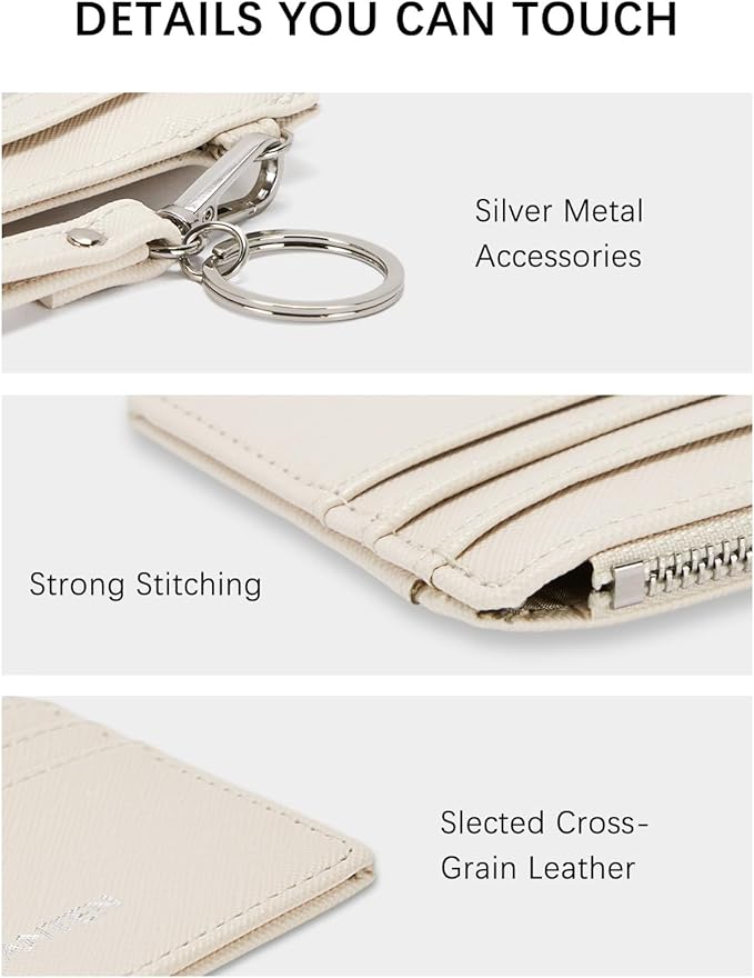 BOSTANTEN Small Wallet For Women RFID Leather Credit Card Holder Slim Wristlet Keychain Wallet With Zipper Pocket