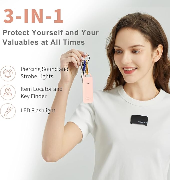 3-in-1 Personal Alarm with Apple Find My - 130dB Emergency Siren, LED Strobe Flashlight, GPS Tracker Keychain for Women, Kids, Seniors - Real-Time Location, iOS Only 02