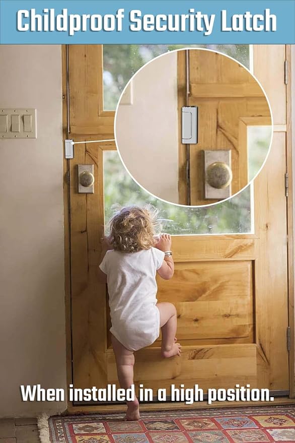 GreaTalent 2PACK Home Security Door Reinforcement Lock Childproof, Add High Security to Home Prevent Unauthorized Entry, Aluminum Construction Finish, Frame Lock, Silver