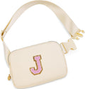 Uygafly Belt Bag Fanny Pack Crossbody Bags with Initials Letter Patch Cute Stuff Birthday Gifts for Teenager Girls Trendy Stuff for Teens | Khaki,J