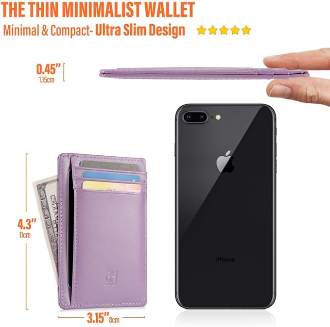 GH GOLD HORSE Slim RFID Blocking Card Holder Minimalist Leather Front Pocket Wallet for Women | Slim, RFID Blocking, Minimalist, Front Pocket