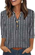 OFEEFAN Womens Tops 3/4 Sleeve Henley Shirts for Women Summer Outfits Fashion Clothing