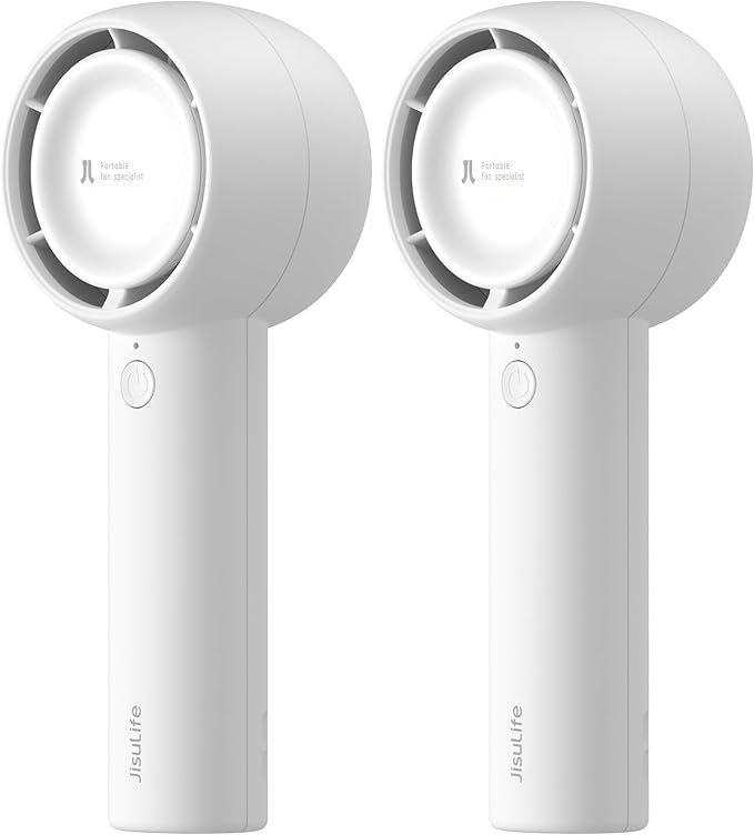 JISULIFE Mini Portable Fan-Bladeless Safe Design, Powerful Turbo Handheld Fan with 3 Speeds, USB Rechargeable, Small Pocket Design for Travel/Lash, Gifts For Girls/Women (Pack of 2)