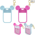TERPINK 2 Pack Silicone Case Compatible with Touchland Hand Sanitizer Spray 1 fl oz, Mouse Design Protective Case with Keychain, Hand Sanitizer Spray Accessory (Blue+Hot Pink)