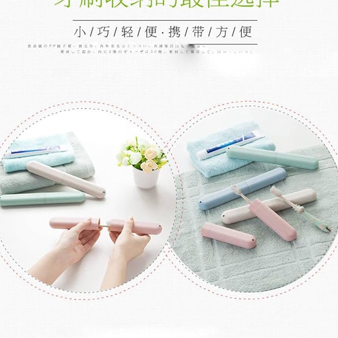 Portable Travel Toothbrush Storage Box,Toothbrush Case Suitable for Travel, Camping, School, Home and Business (4, Green)