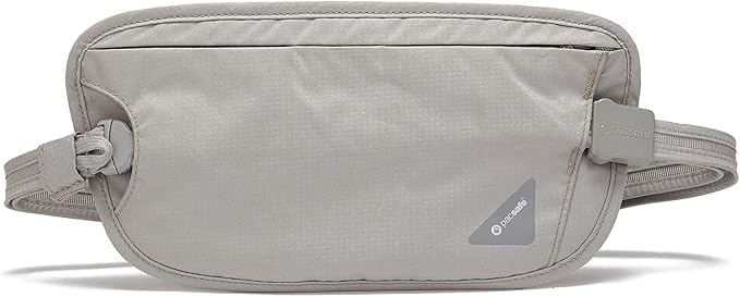 Pacsafe Coversafe X100 Anti-Theft RFID Blocking Waist Wallet, Neutral Grey