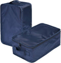 Travel Shoe Bags, Foldable Waterproof Shoe Pouches Organizer-Double Layer (2 Navy Bag)