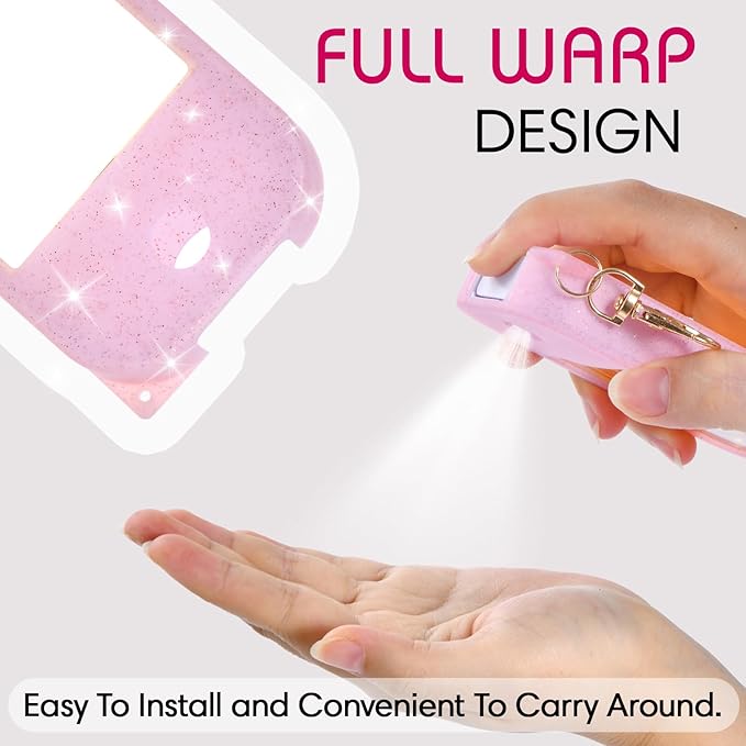Silicone Case Compatible with Touchland Hand Sanitizer Spray, Protective Case for Spray 1FL. OZ., Sparkling Pink